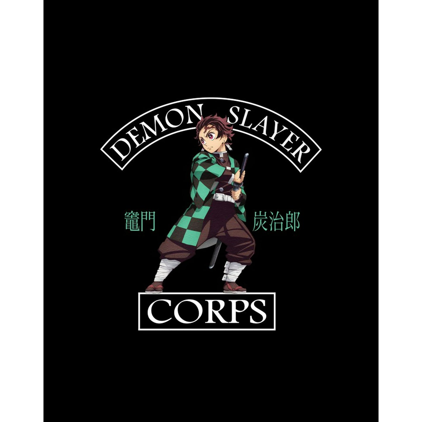 Demon Slayer Corps Tanjiro Kamodo black shirt