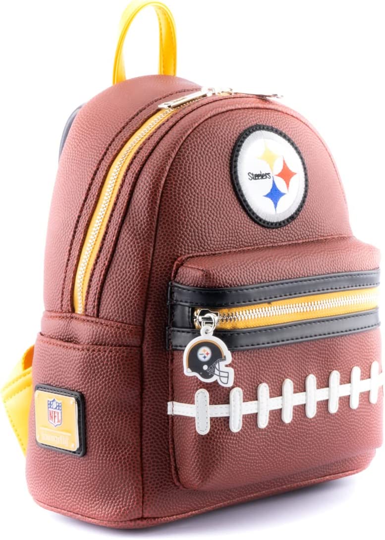 Pittsburgh Steelers logo pigskin style mini backpack