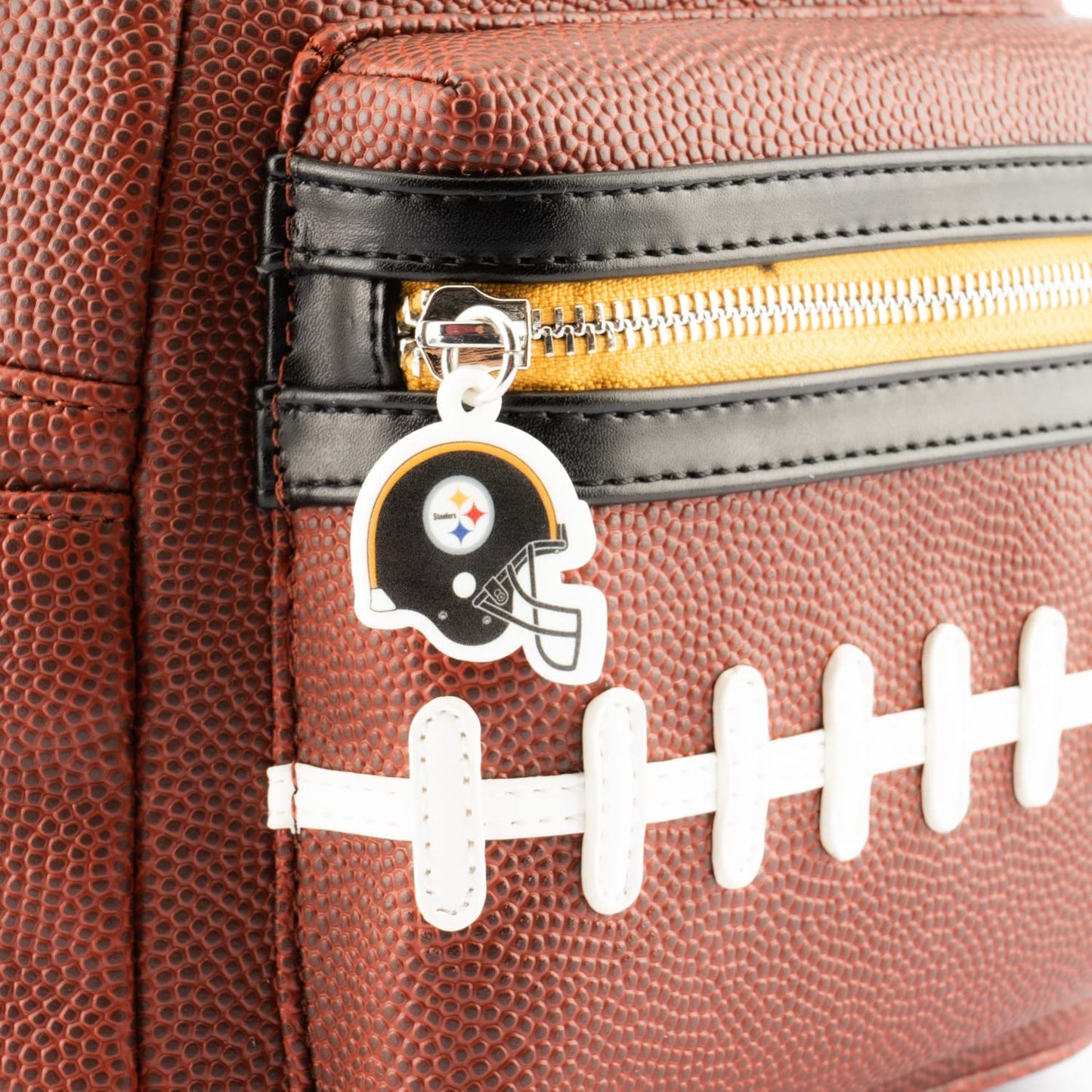 Pittsburgh Steelers logo pigskin style mini backpack