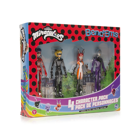 Miraculous bendable 4pc figure set