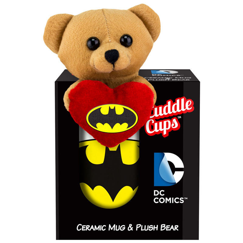 Ceramic Cuddle Cup "Batman Logo" with tiny plush bear