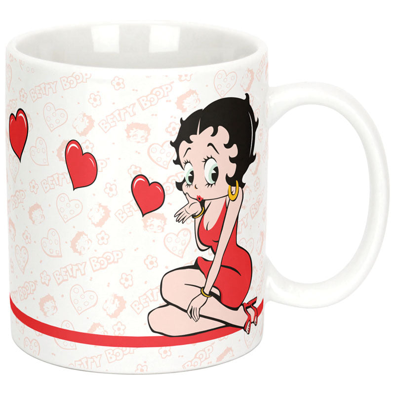 Betty Boop ceramic mug "Kisses" with tiny plush bear