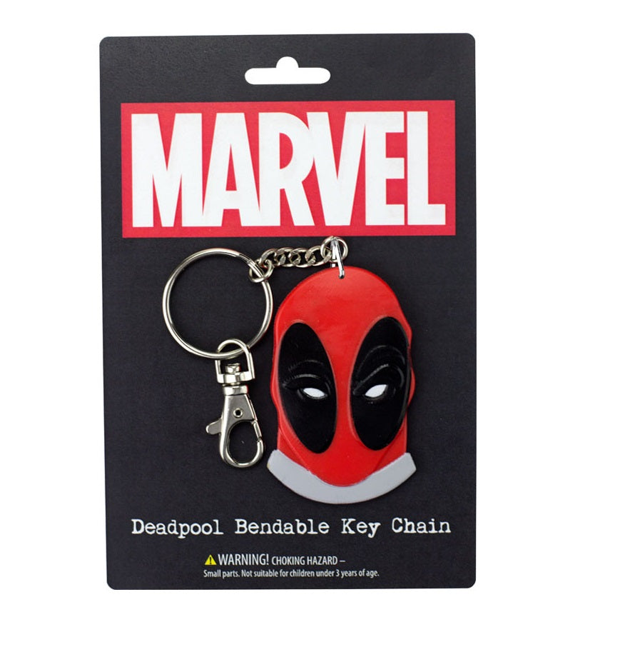 Deadpool face bendable keychain