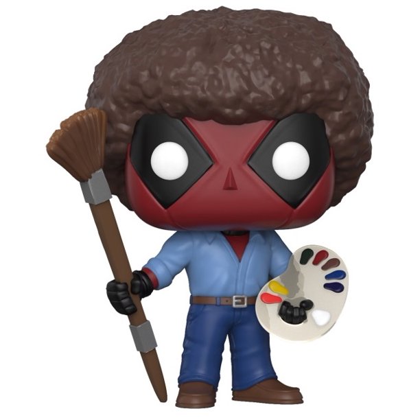 Deadpool as Bob Ross vinyl figure