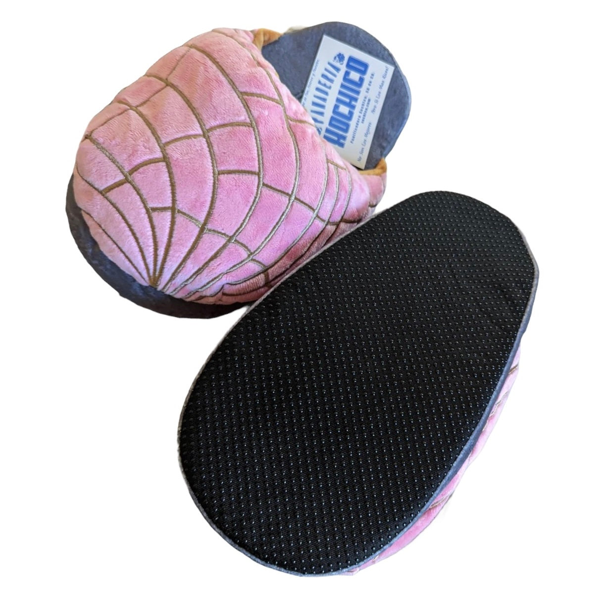 Pan Dulce concha fresa pink strawberry plush slippers