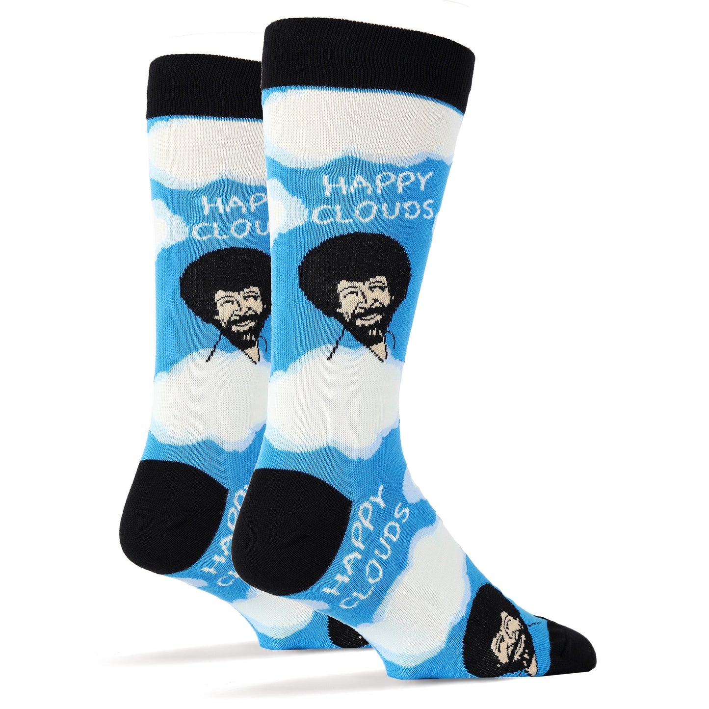 Bob Ross Happy Clouds crew sock