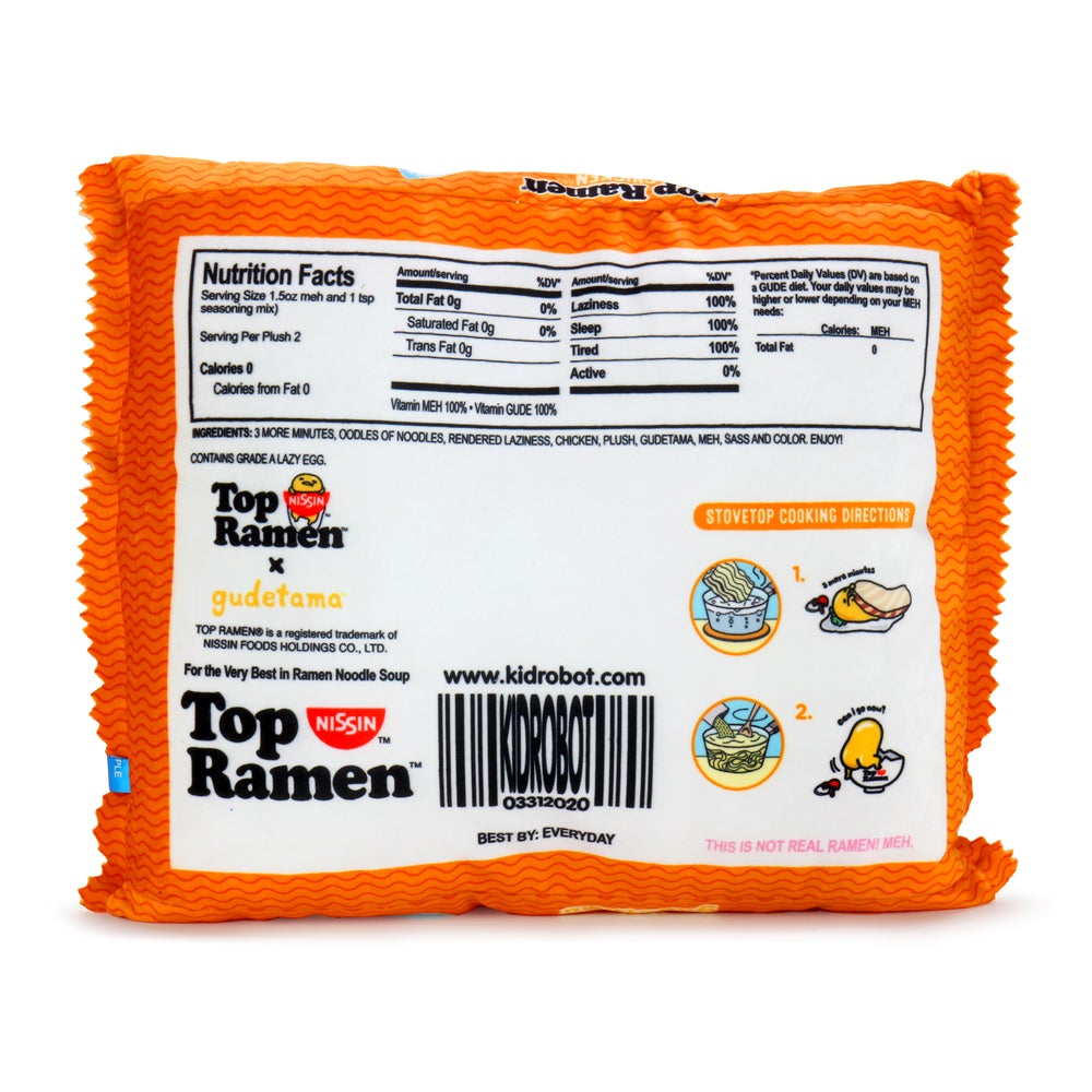 Top Ramen x Gudetama 16" crinkle plush
