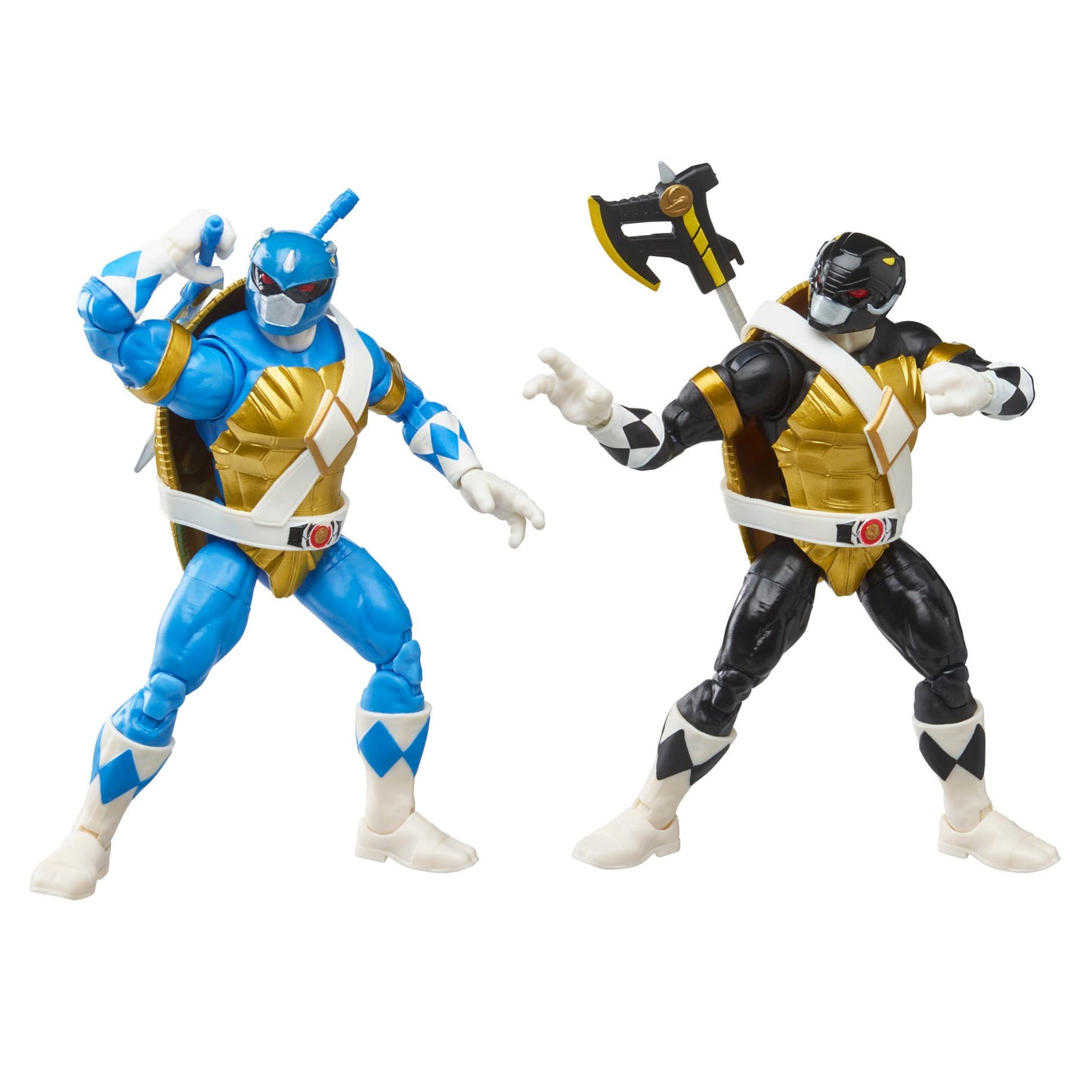 Power Rangers X TMNT Don Black and Leo Blue Rangers Lightning Collection 2pc set