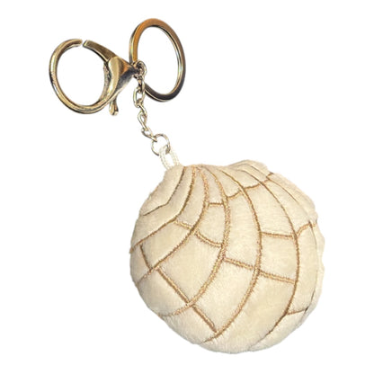 Pan Dulce "Concha" Vanilla beige plush keychain