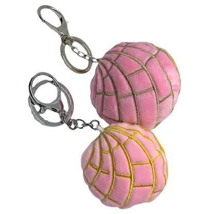 Pan Dulce "Concha" Strawberry pink plush keychain