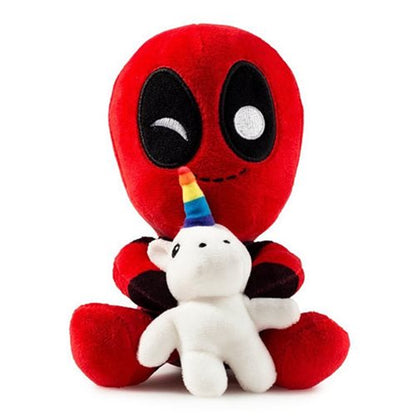 Deadpool with unicorn plush