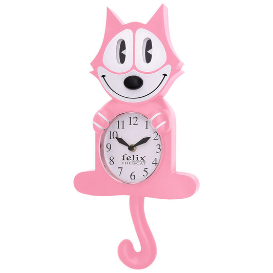 Felix The Cat pink motion wall clock