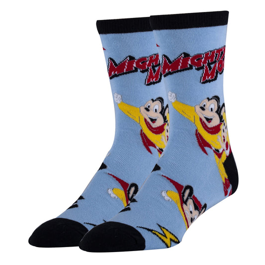 Mighty Mouse Here I Come crew sock