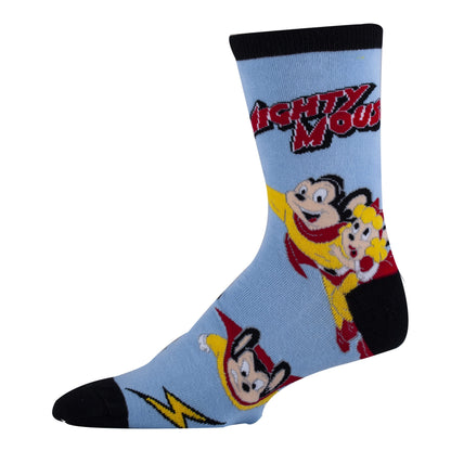 Mighty Mouse Here I Come crew sock