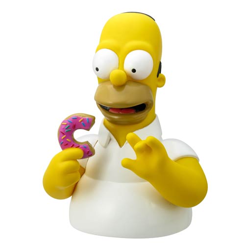 Homer Simpson from The Simpsons with donut bust bank