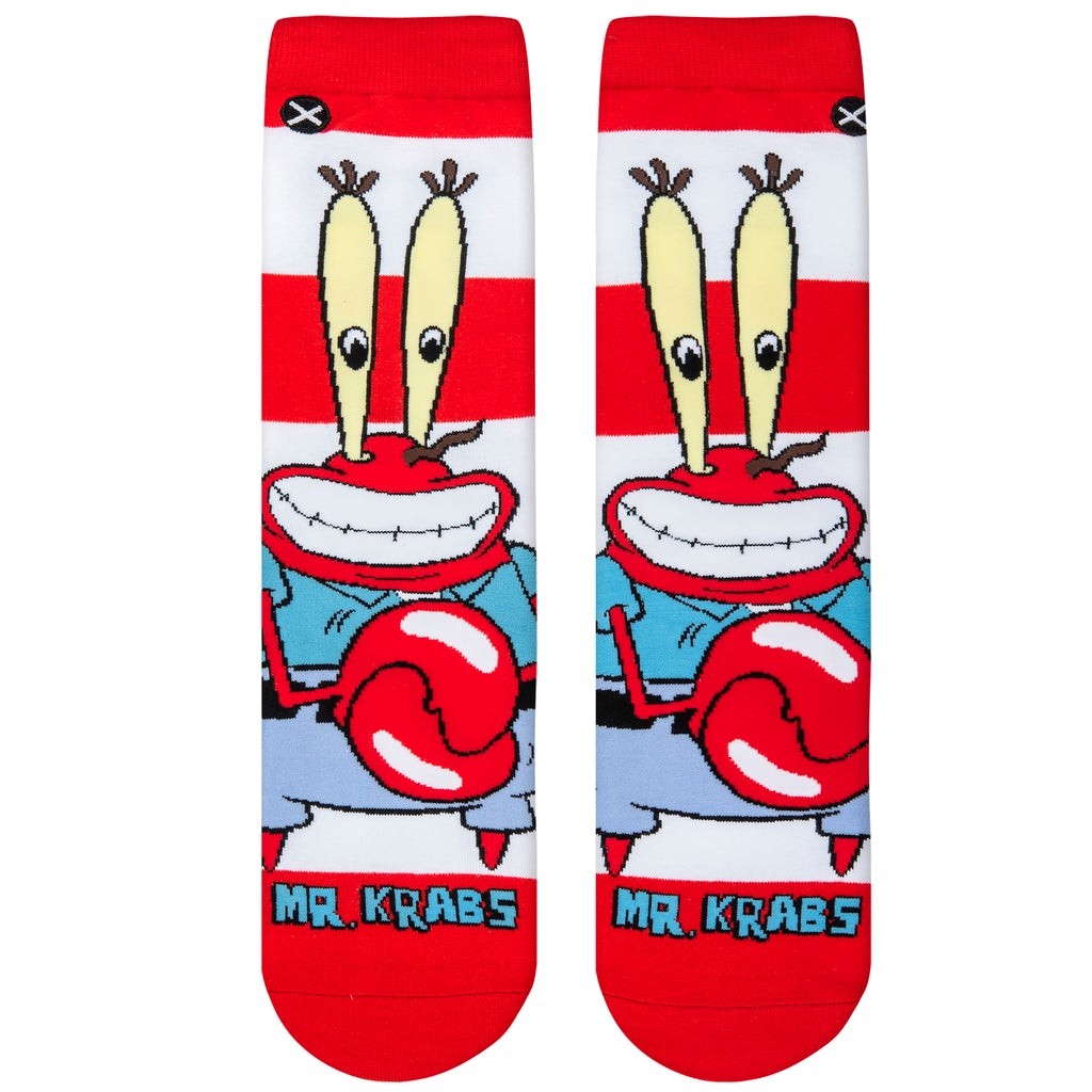 Mr Krabs from SpongeBob Squarepants crew socks