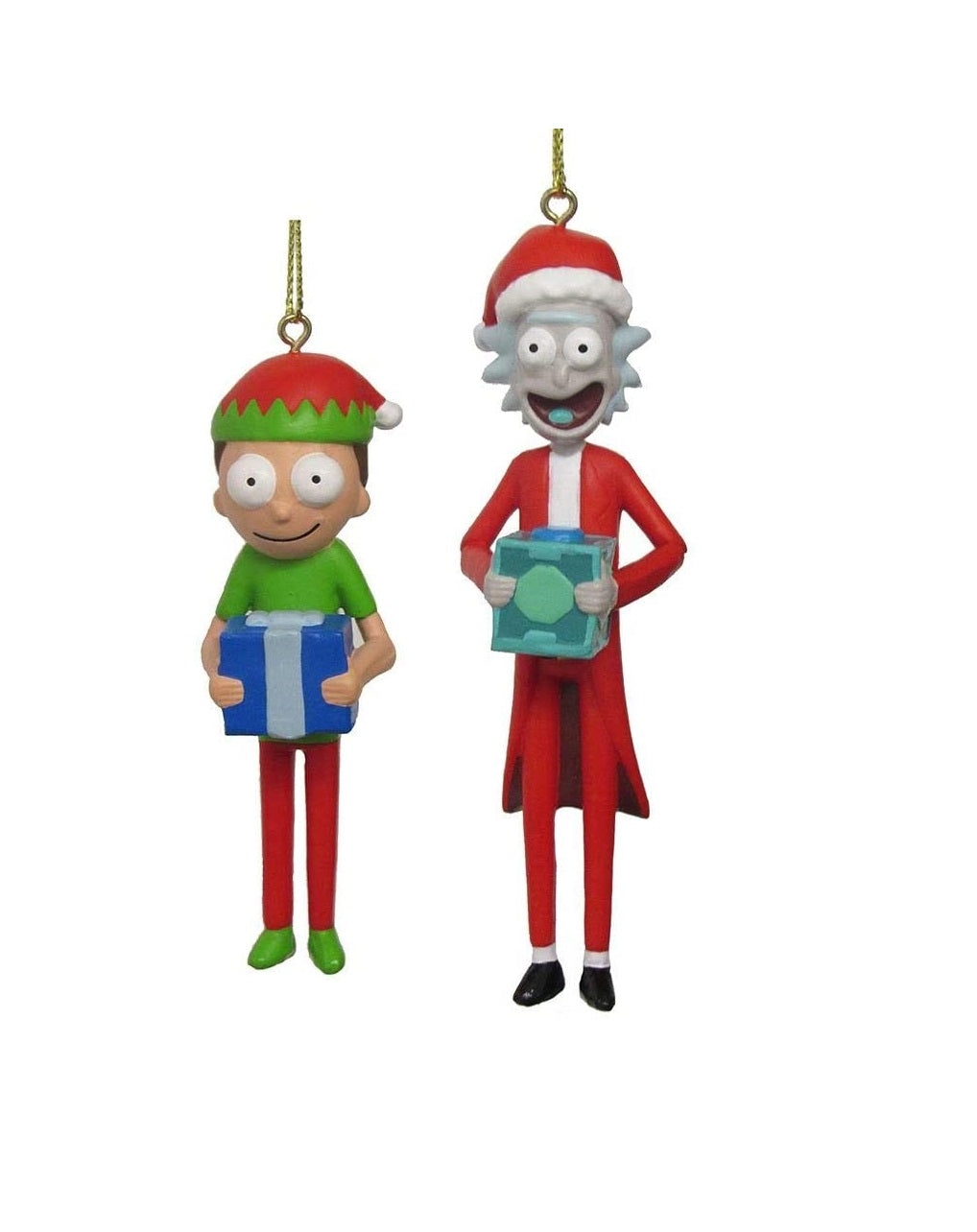 Rick and Morty with Santa Hat ornaments