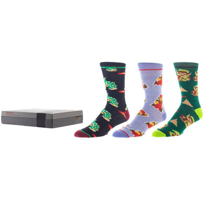 Super Mario and Zelda crew sock box set