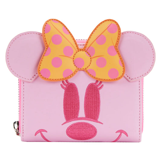 Pastel Ghost Minnie Mouse glow in the dark zip around wallet