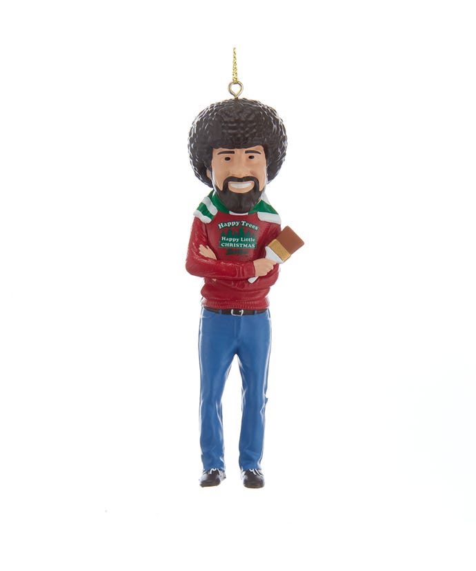 Bob Ross "Happy Little Christmas" figural ornament