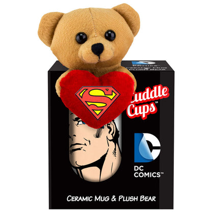 Ceramic Cuddle Cup "Superman Face" with tiny plush bear