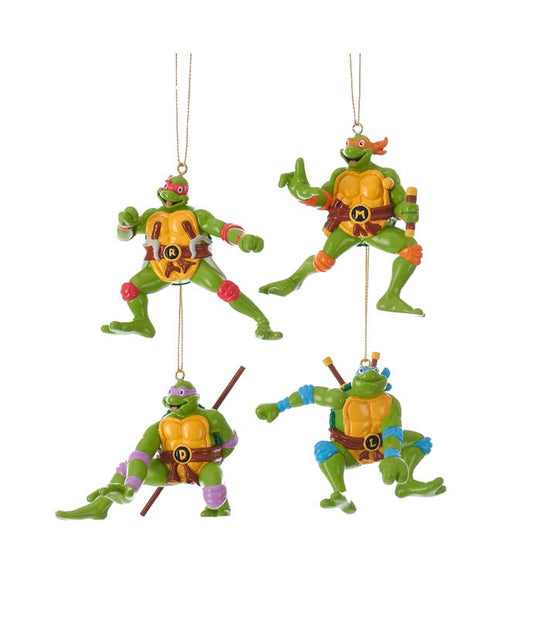 Retro 80's Teenage Mutant Ninja Turtles 4pc ornaments