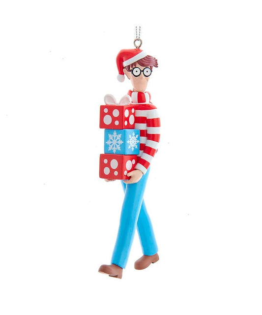 Where's Waldo? with presents figural ornament
